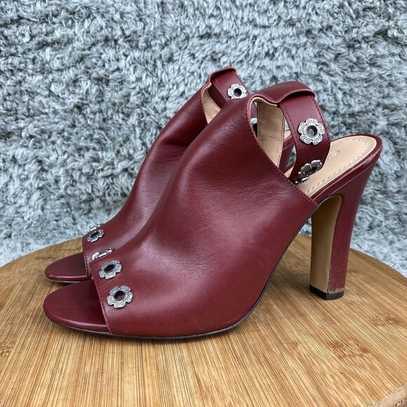 Coach Edison Merlot Heels Open Toe Mules Women's 10 B G2503 - Picture 2 of 12
